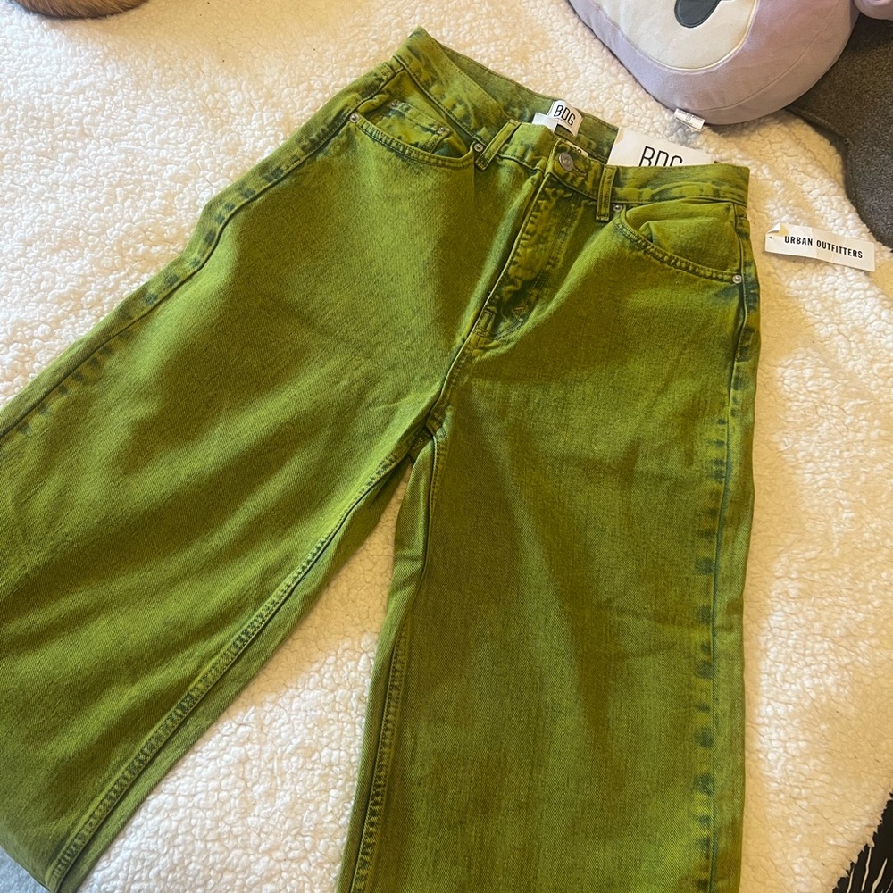 Urban Outfitters Green Wide-Leg Jeans